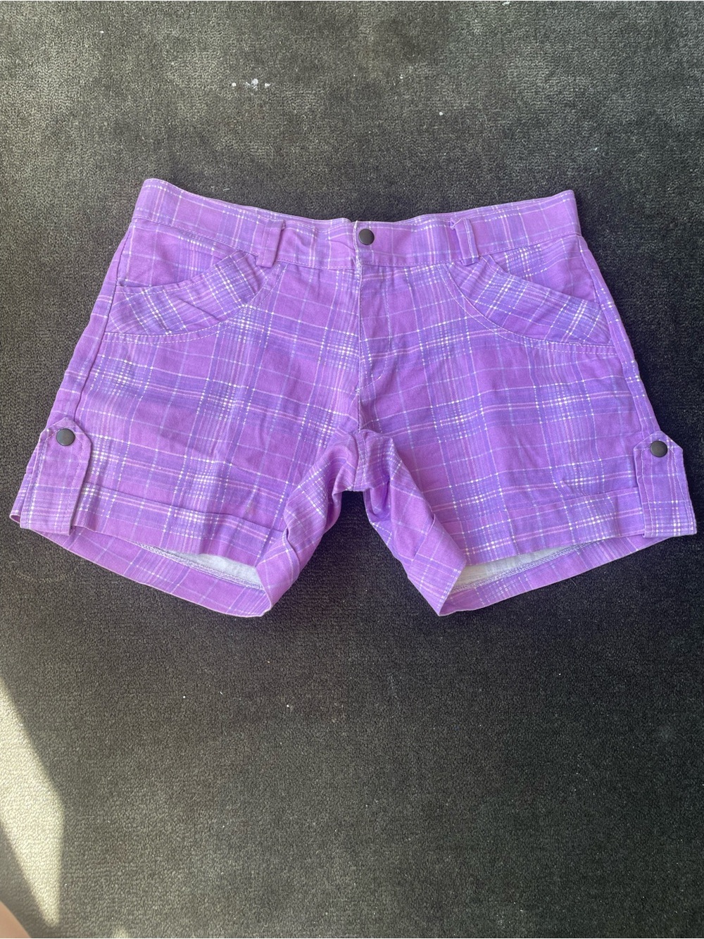 Women’s Purple Plaid Casual Shorts